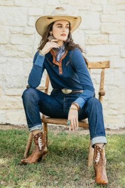 Double D Ranch Double Luck Tee-Blue Indigo