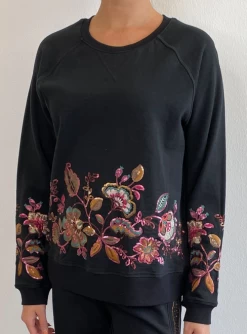 Johnny Was Brenda Sequin Ragland Sleeve Sweatshirt