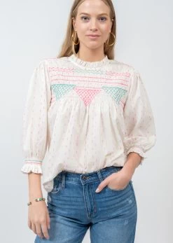 Neon And Smocking Top
