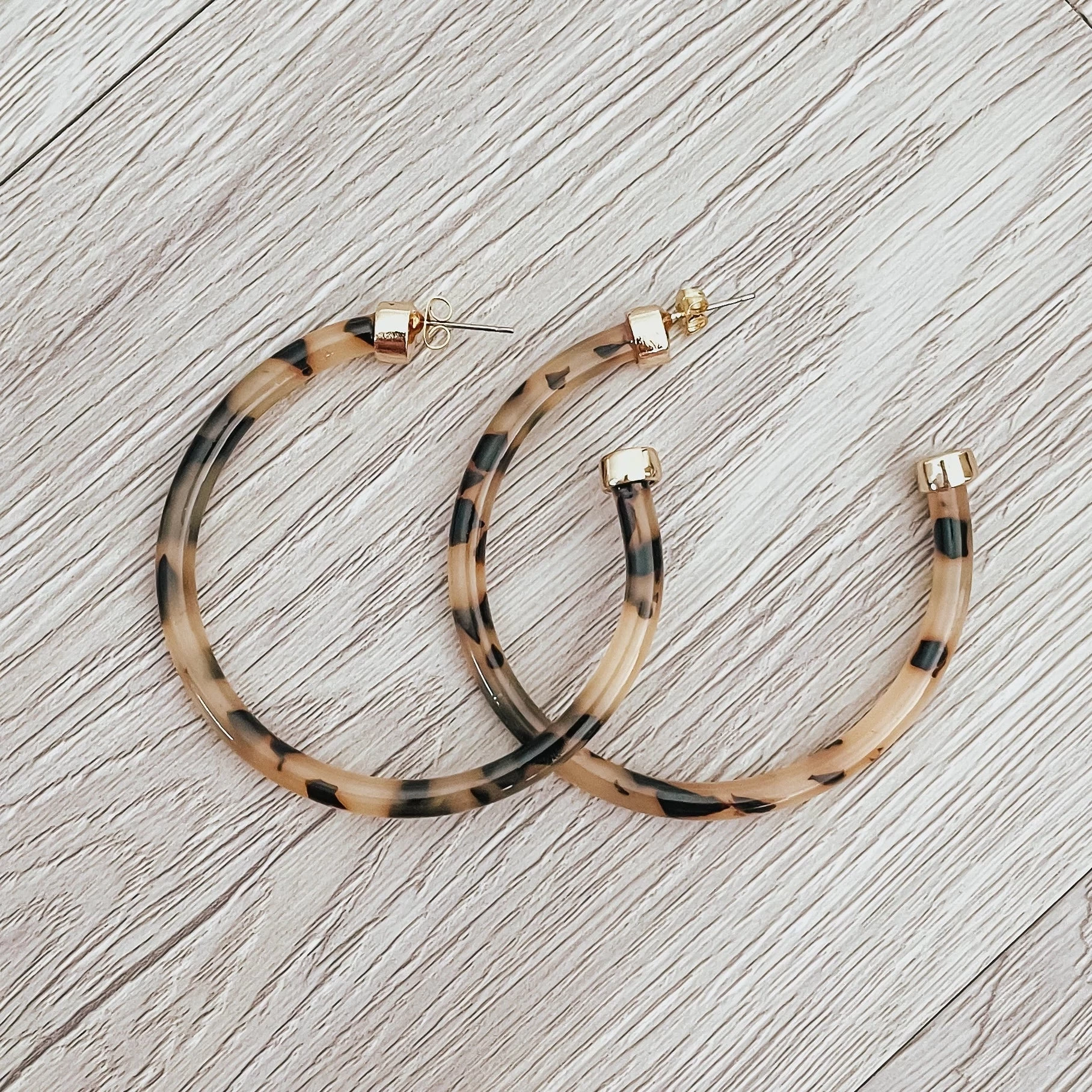 Shimmer Hoo Hoops-Tortoise Shell 3 Shimmer Hoo Hoops-Tortoise Shell