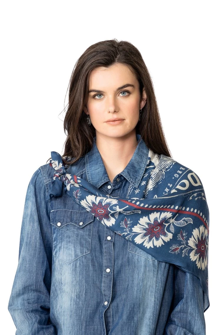 Double D Ranchwear Bandana Blues Scarf 3 Double D Ranchwear Bandana Blues Scarf