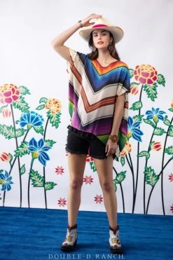 Double D Ranchwear Bonita Blanca Poncho