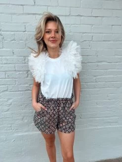 Queen Of Sparkles Black Iridescent Sequin Queen Shorts