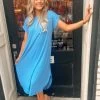 Runnin Around T Shirt Midi Dress - Ocean -Fashion Store IMG 38412