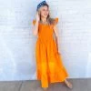 Keya Smocked Maxi Dress - Orange -Fashion Store IMG 5338