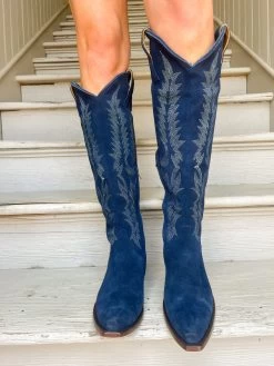 Mayra Boots - Navy Suede -Fashion Store IMG 6786