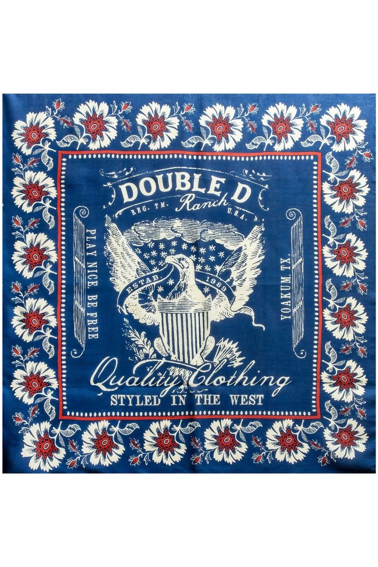 Double D Ranchwear Bandana Blues Scarf 4 Double D Ranchwear Bandana Blues Scarf - Image 2