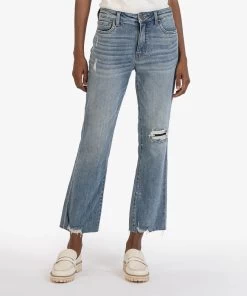Kelsey High Rise Fab Ab Flare W/ Raw Hem