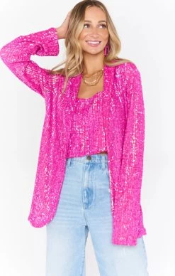 Show Me Your MUMU Dance Blazer Pink Sequin