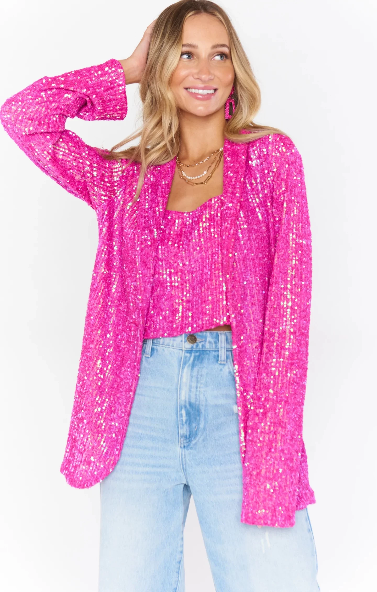 Show Me Your MUMU Dance Blazer Pink Sequin 3 Show Me Your MUMU Dance Blazer Pink Sequin
