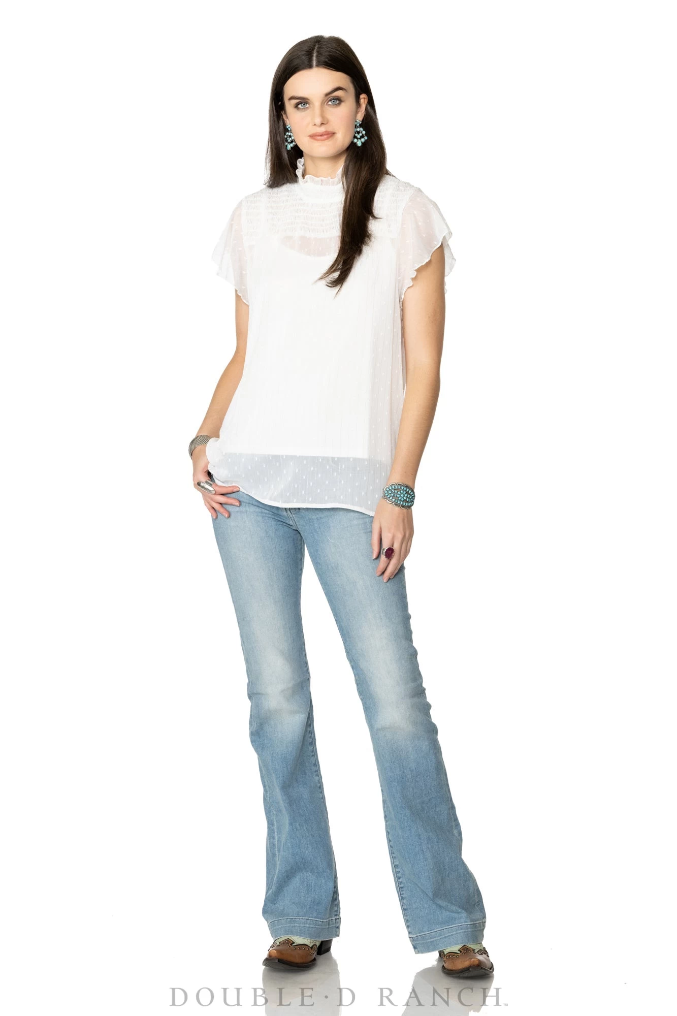 Double D Ranchwear Come Away With Me Top-Sea Salt 3 Double D Ranchwear Come Away With Me Top-Sea Salt