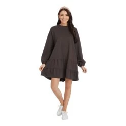 Kristy Sweatshirt Dress-Black