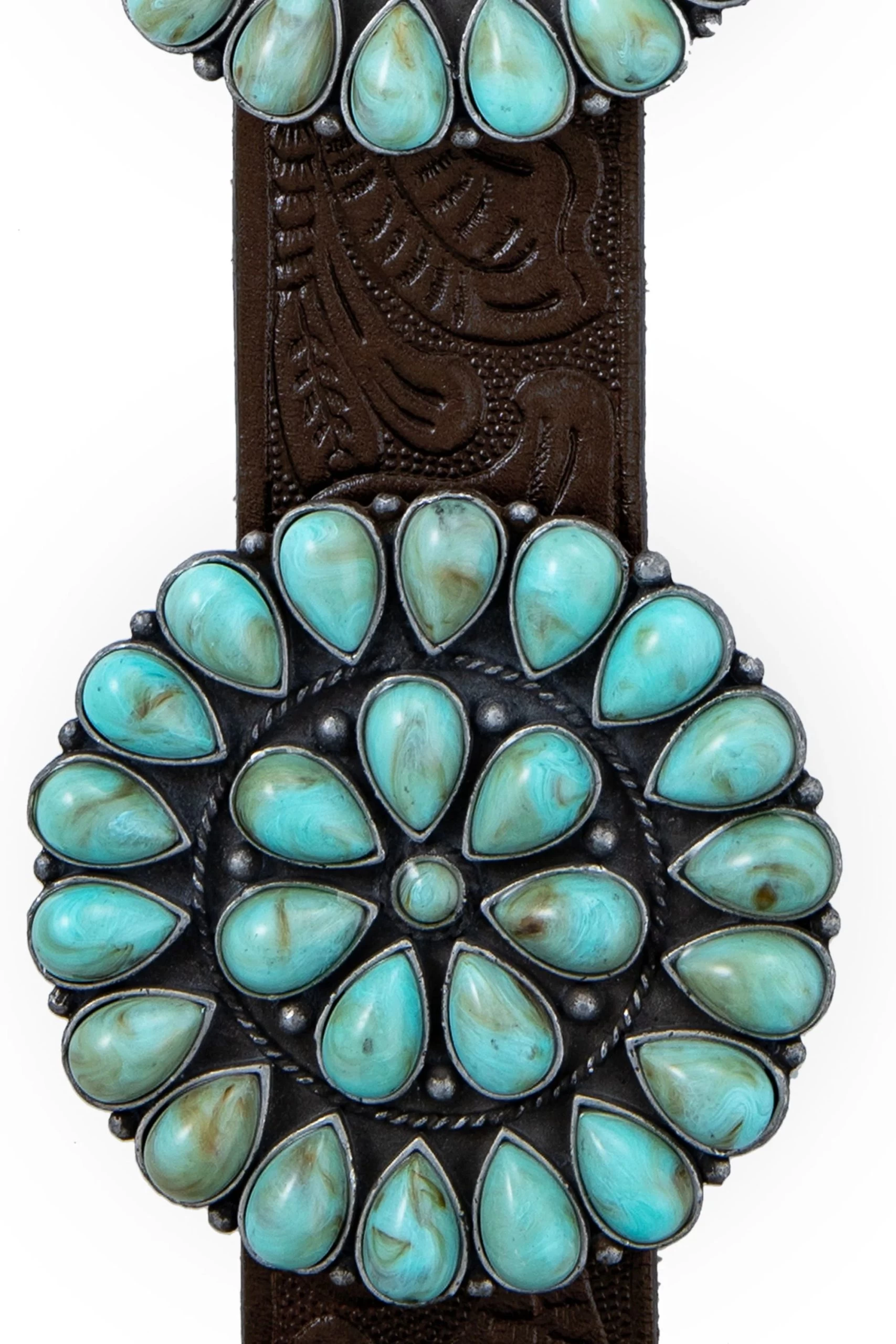 Double D Ranch Saqui Concho Belt-Brown 3 Double D Ranch Saqui Concho Belt-Brown