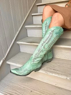 Old Gringo Mayra Turquoise Tall Snip Toe Boot-Aqua