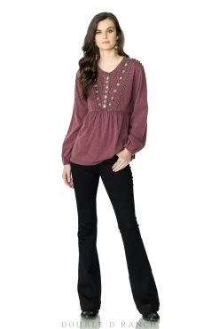 Double D Ranch Boulder Brook Top - Red Blaze