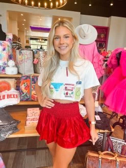 Queen Of Sparkles Red Metallic Swing Shorts -Fashion Store image 97656f3c 7a95 4a02 89a1 74806424e2cd