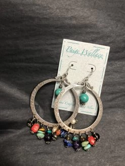 Paige Wallace Sterling Silver Dangle Earring With Multi Stones