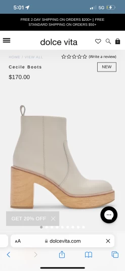 Dolce Vita Cecile Boots - Ivory Leather -Fashion Store image e3eb6168 9f46 4f17 969d 73051bbf5eff