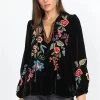 Johnny Was Ardell Velvet Relaxed Blouse-Black 2 Johnny Was Ardell Velvet Relaxed Blouse-Black -Fashion Store j14822 o black 1