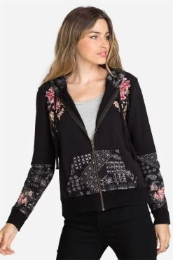 Johnny Was Joanna Bandana Mix Zip Up